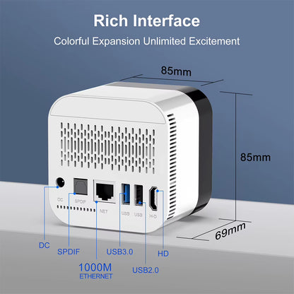 Set Top Box Android 14.0 WIFI 6 BT 5.X TV Box 8K Alarm Clock Android TV Box with 2.4G Voice Remote Control