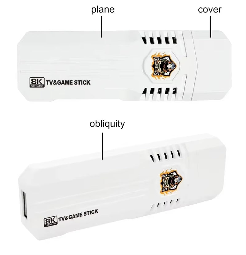 NEW Mini K8 Pro Retro 8K HD TV Video Classic Game Stick Dual System Wifi Android12.1 ATV 3D 40000+ Games Console Wireless 2.4G