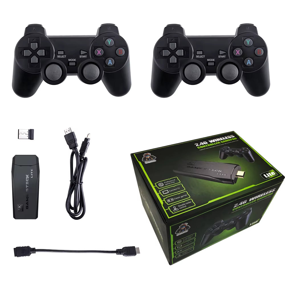 4K Game Player Video Game Console 64GB Wireless Controller for 20000 Retro Games Kid Xmas Gift