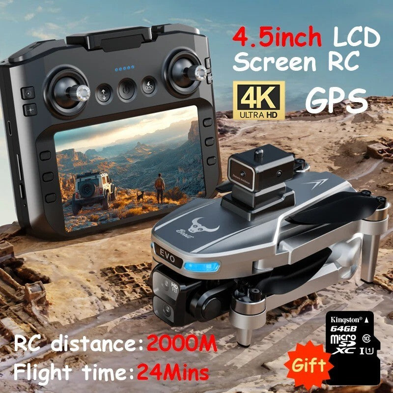 Drone 8K Professional GPS HD Camera Drones 5G WIFI FPV Video 4K UAV 5.9 Inch Lar