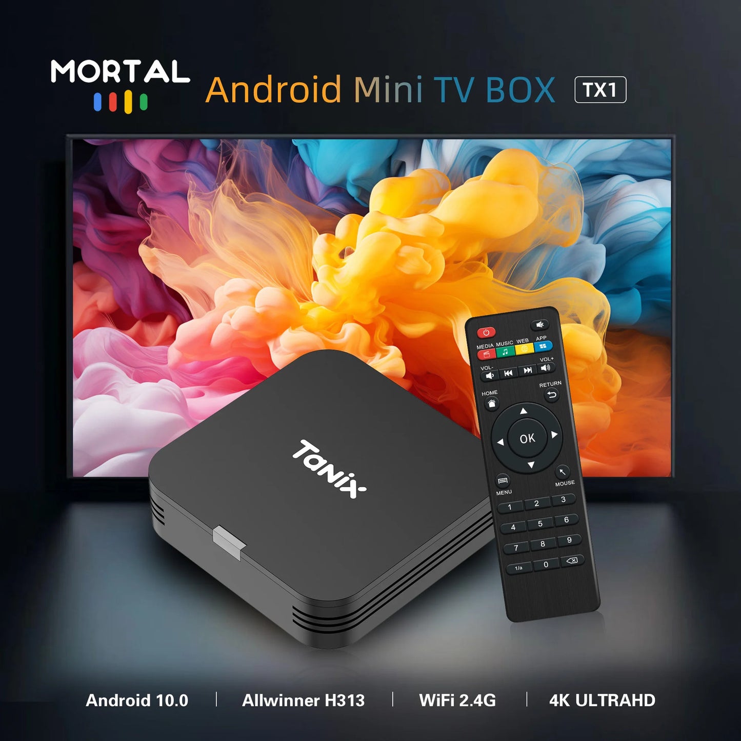 HOT Android TV BOX Tanix TX1 Allwinner H313 Quad Core Android10 WIFI 2.4G 4K Mul